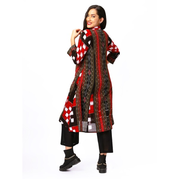 AW: Cotton Jacket in Handloom Sambalpuri Ikat Fabric