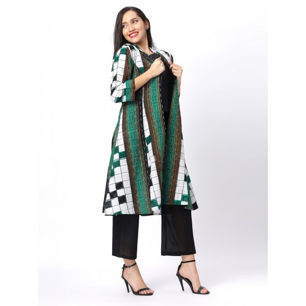 AW: Cotton Jacket in Handloom Sambalpuri Ikat Fabric