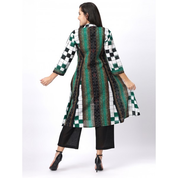 AW: Cotton Jacket in Handloom Sambalpuri Ikat Fabric