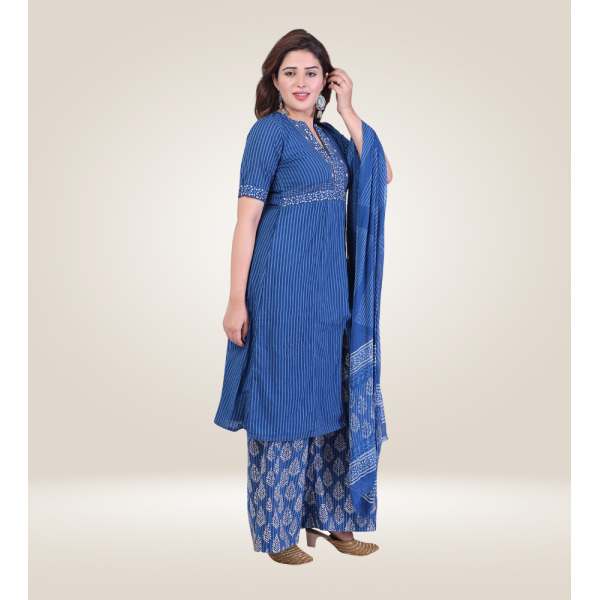 OOS: Handloom Cotton Kurti with Bottom and Dupatta