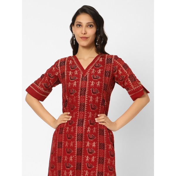 AZ: Cotton Kurti in Handloom Sambalpuri Ikat Fabric