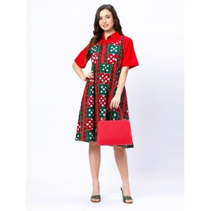 AX: Cotton Dress in Handloom Sambalpuri Ikat Fabri...