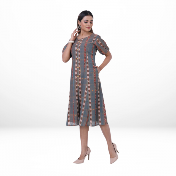 OOS: Cotton Dress in Handloom Sambalpuri Ikat Fabric