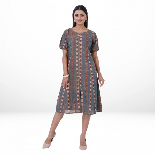 OOS: Cotton Dress in Handloom Sambalpuri Ikat Fabric