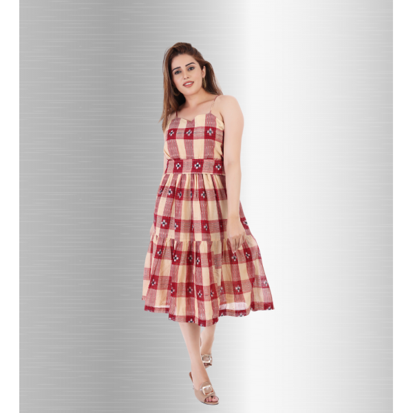 OOS: Cotton Dress in Handloom Sambalpuri Ikat Fabric