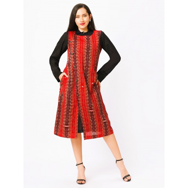 AW: Cotton Dress in Handloom Sambalpuri Ikat Fabric