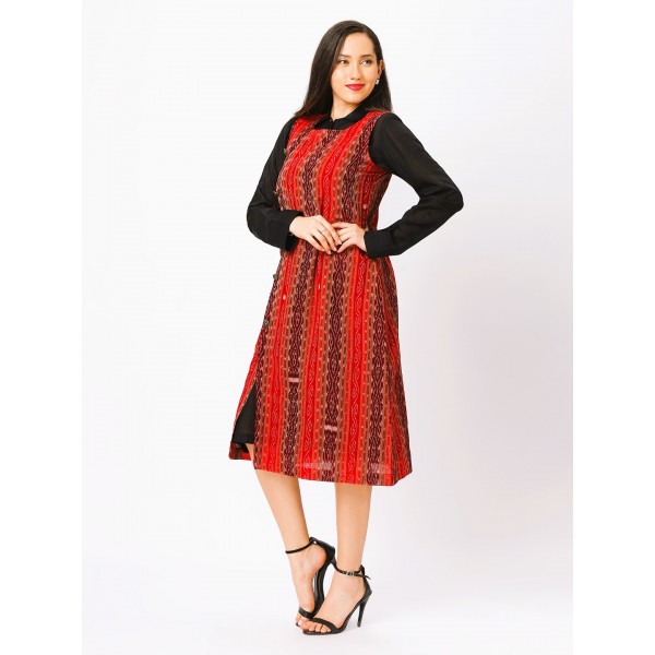 AW: Cotton Dress in Handloom Sambalpuri Ikat Fabric