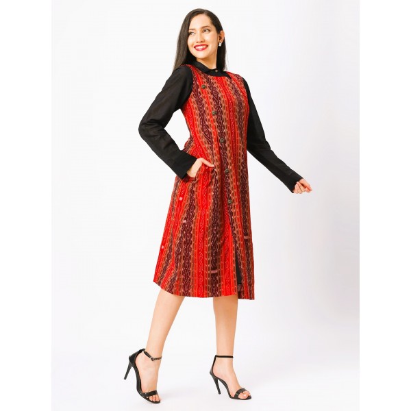 AW: Cotton Dress in Handloom Sambalpuri Ikat Fabric