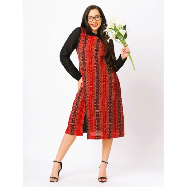 AW: Cotton Dress in Handloom Sambalpuri Ikat Fabric