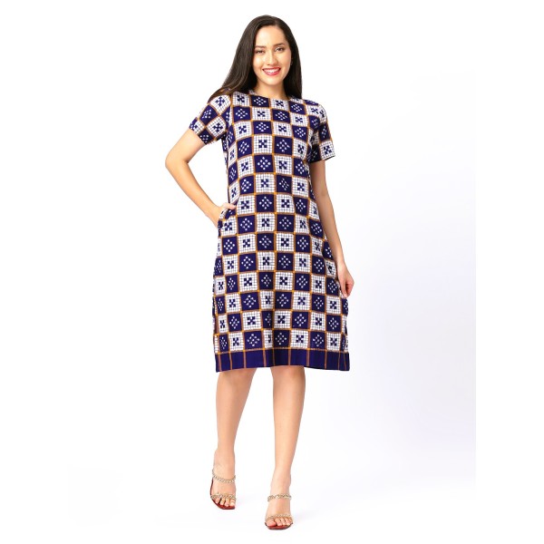 AW: Cotton Dress in Handloom Sambalpuri Ikat Cotton Fabric