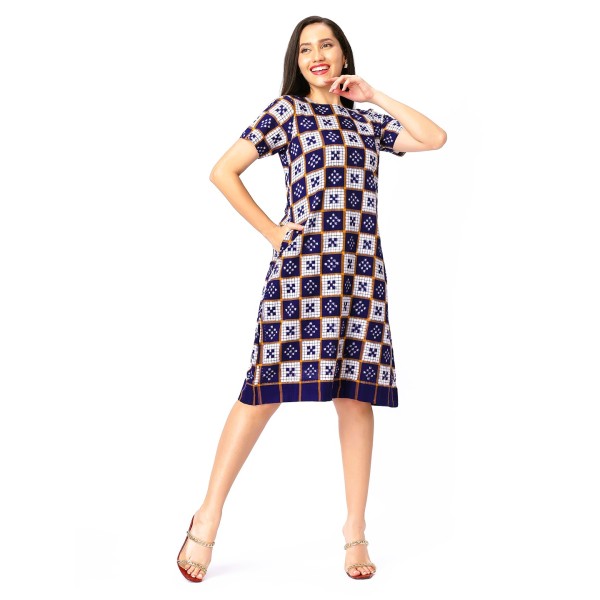 AW: Cotton Dress in Handloom Sambalpuri Ikat Cotton Fabric