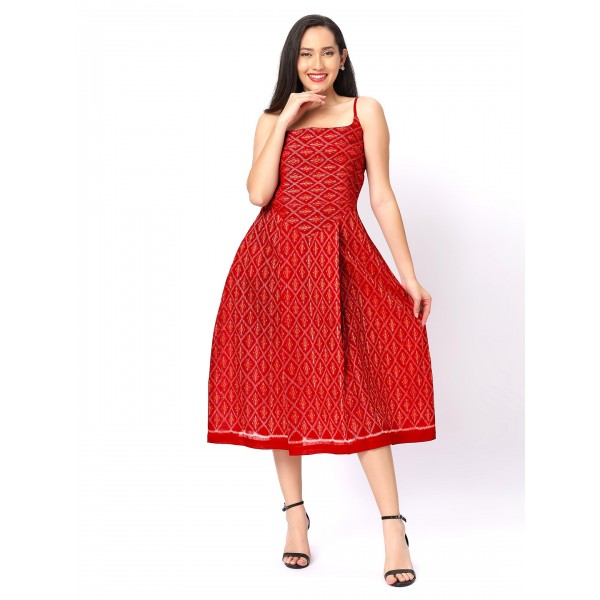 AW: Cotton Dress in Handloom Sambalpuri Ikat Fabric