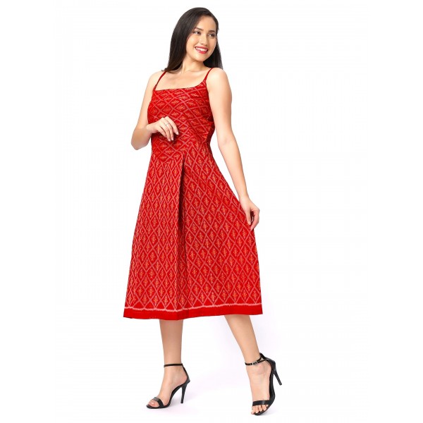 AW: Cotton Dress in Handloom Sambalpuri Ikat Fabric