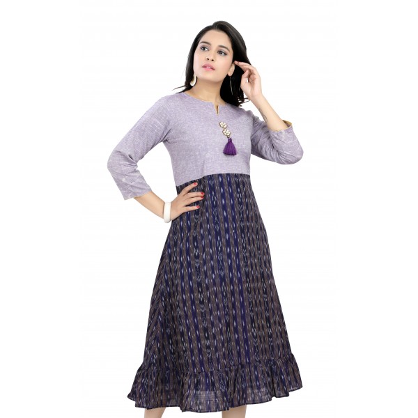 Cotton Dress in Handloom Sambalpuri Ikat Fabric 