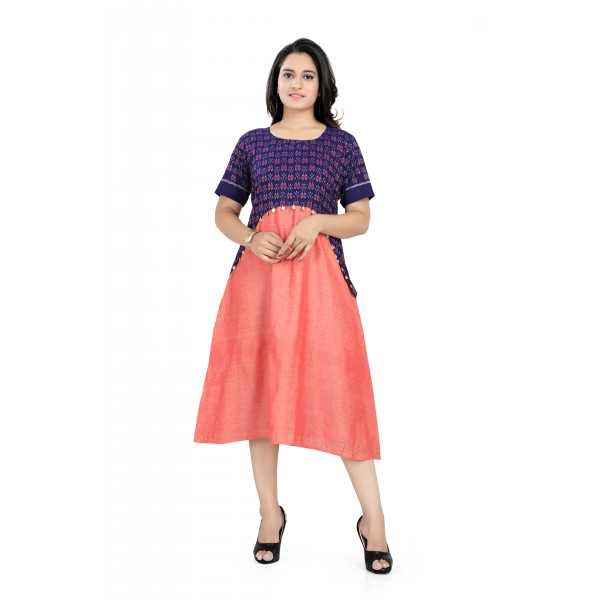 OOS: Cotton Dress in Handloom Sambalpuri Ikat Fabric