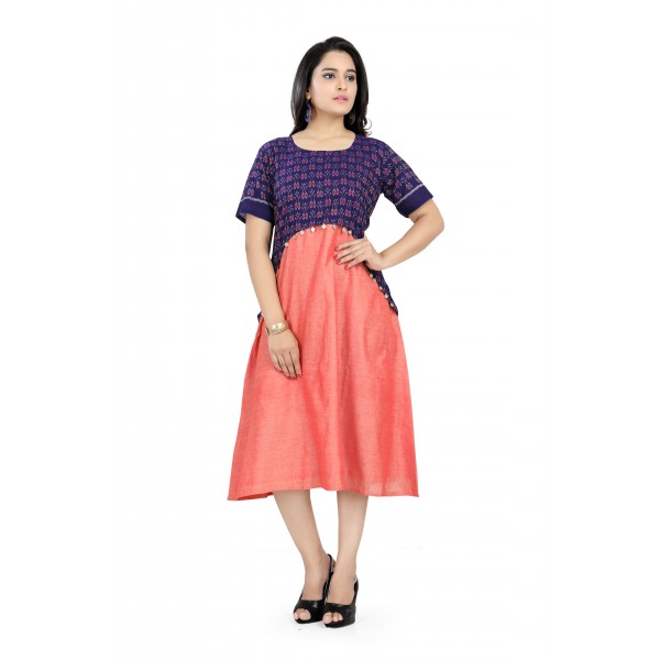 OOS: Cotton Dress in Handloom Sambalpuri Ikat Fabric