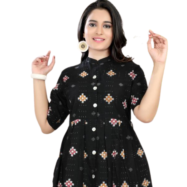 OOS:Cotton Dress in Handloom Cotton Sambalpuri Ikat Fabric