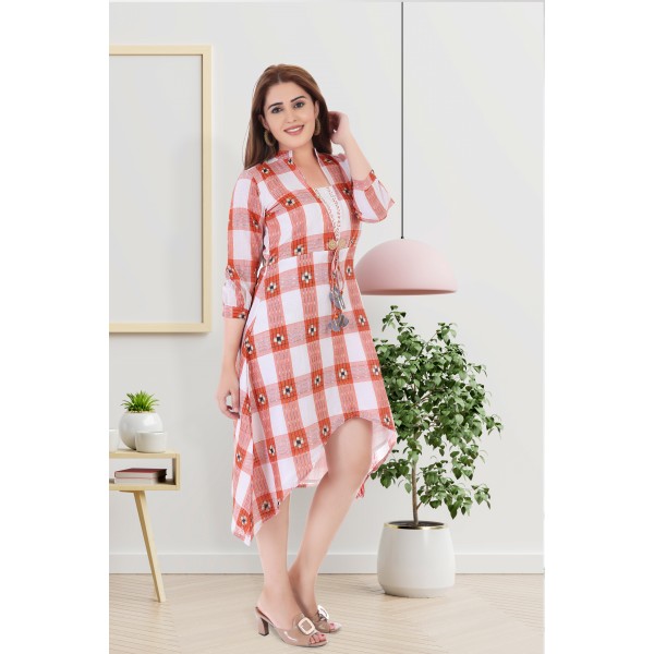 OOS: Cotton One Piece Dress in Handloom Sambalpuri Ikat fabric