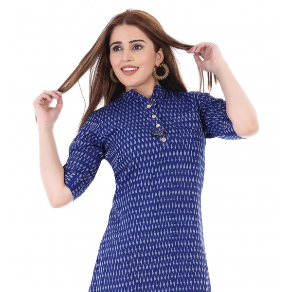 AZ: Cotton Kurti in Handloom Sambalpuri Ikat Fabric