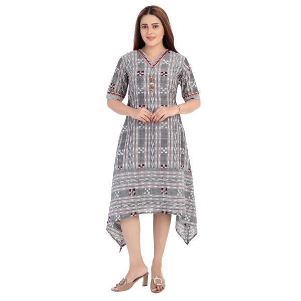 OOS: Cotton Dress in Handloom Sambalpuri Ikat Fabric