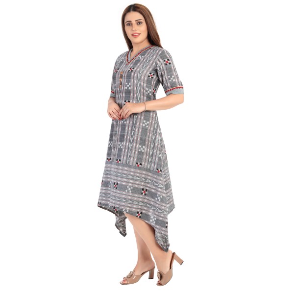 OOS: Cotton Dress in Handloom Sambalpuri Ikat Fabric