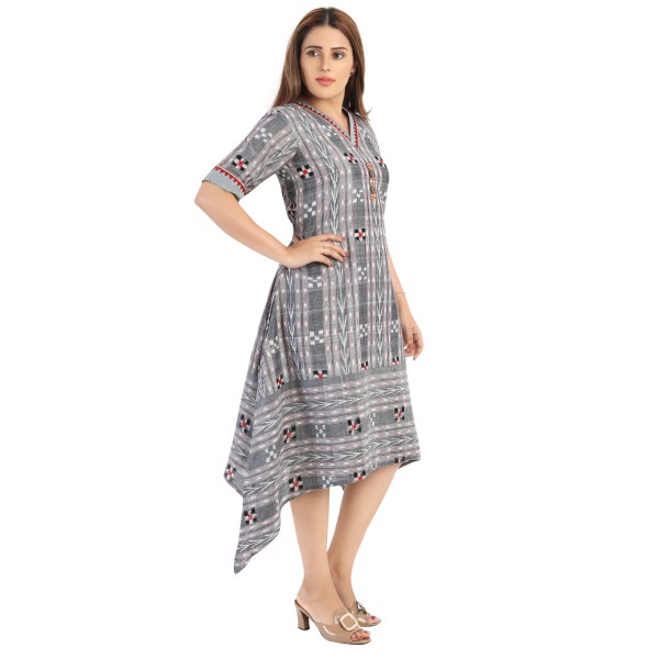 OOS: Cotton Dress in Handloom Sambalpuri Ikat Fabric