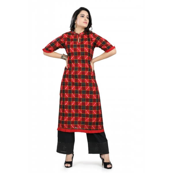 Cotton Kurti in Handloom Cotton Sambalpuri Ikat Fabric