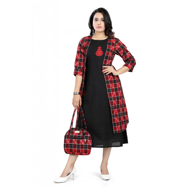 OOS: Cotton Jacket Dress in Handloom Sambalpuri Ikat Fabric