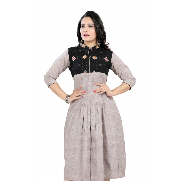 OOS:Cotton Dress in Handloom Cotton Sambalpuri Ikat Fabric