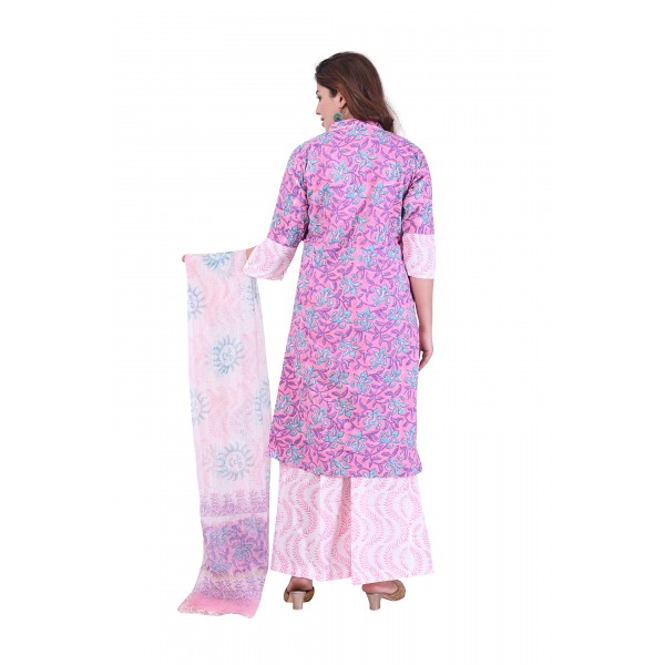 Handloom Cotton Kurti Set in Block Print Fabric