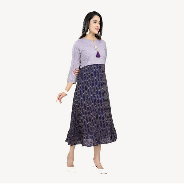 Cotton Dress in Handloom Sambalpuri Ikat Fabric 