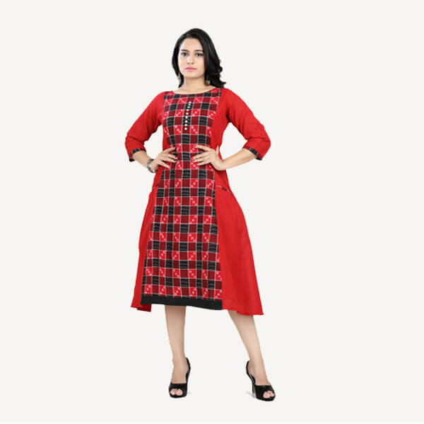 OOS:Cotton Dress in Handloom Cotton Sambalpuri Ikat Fabric