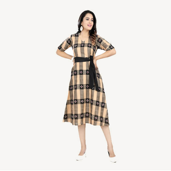 OOS: Cotton Dress in Handloom Sambalpuri Ikat Fabric